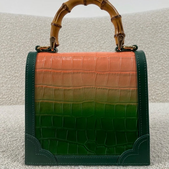 Authentic Pre-Owned CASABLANCA Women's Orange Gradient Embossed Mini Jeanne Bag - Picture 5 of 16